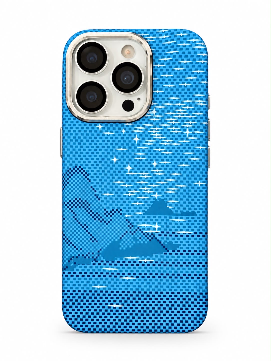 iPhone 16 Pro carbon fiber blue mountain phone case