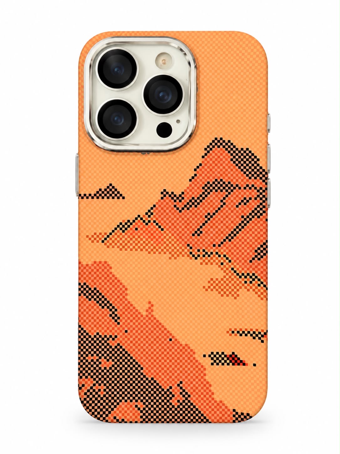 iPhone 16 Pro carbon fiber orange mountain phone case