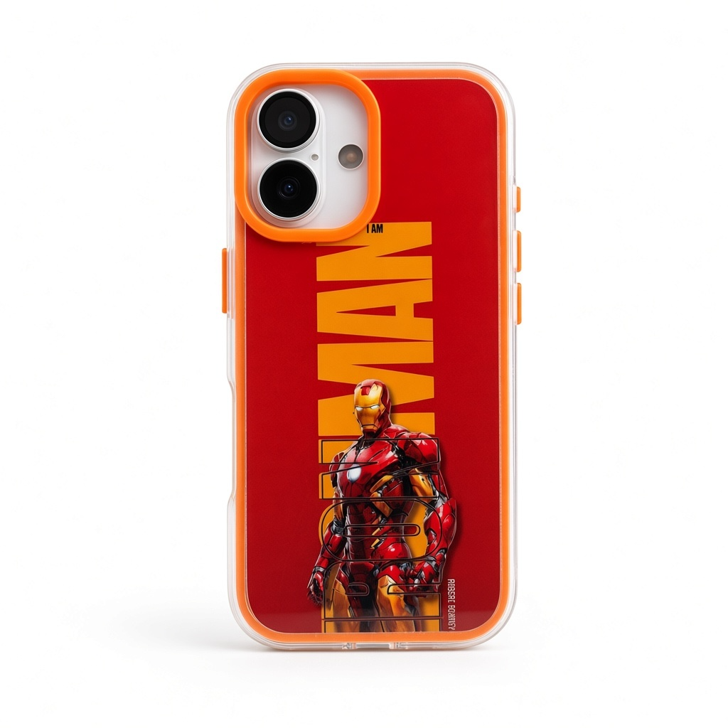 iPhone 17 Iron Man red character phone case