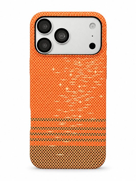 iPhone 17 Pro Max orange stripe weave phone case