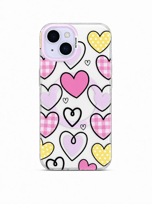 Love Hearts MagSafe Clear Case – iPhone 15