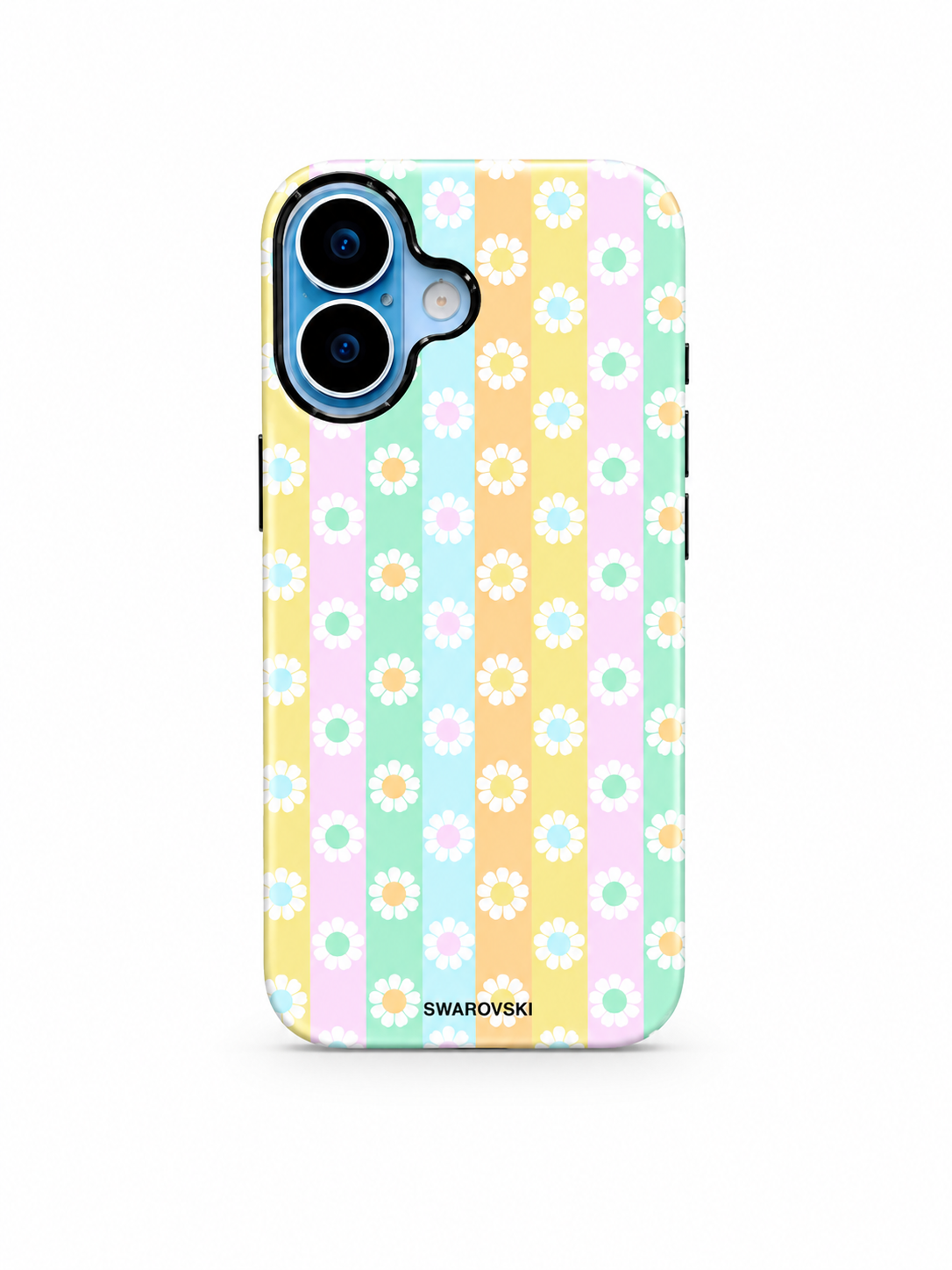 iPhone 17 Pastel Daisy Stripes Case