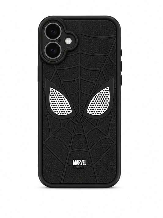 Spider-Man Black Web Textured Case for iPhone 16 Plus