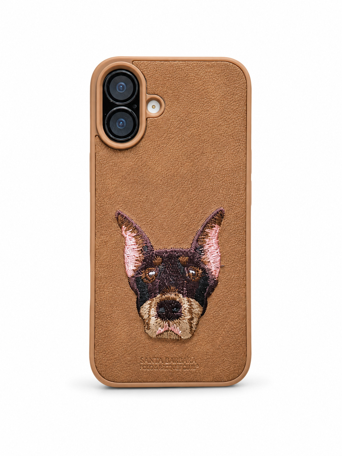 Dog Embroidered Case for iPhone 16 Plus