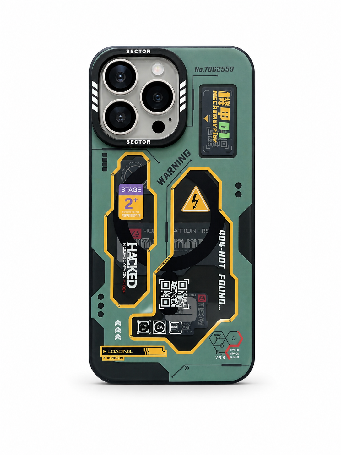 iPhone 15 Pro Max Cyber Tech Green Case