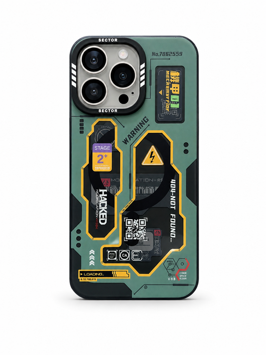 iPhone 15 Pro Max Cyber Tech Green Case