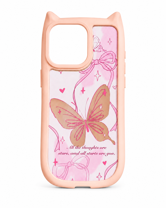 Butterfly Bow Cat-Ear Protective Case – iPhone 15 Pro Max