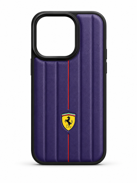 Ferrari Style Premium  Leather Finish Case for iPhone 15 Pro