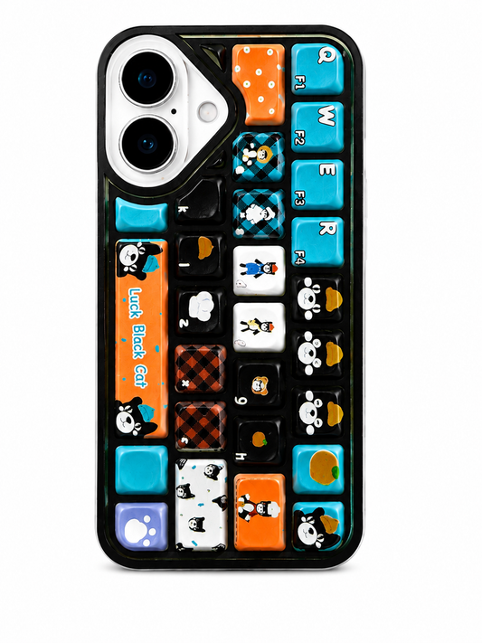 3D Keyboard Cartoon Protective Case for iphone 16