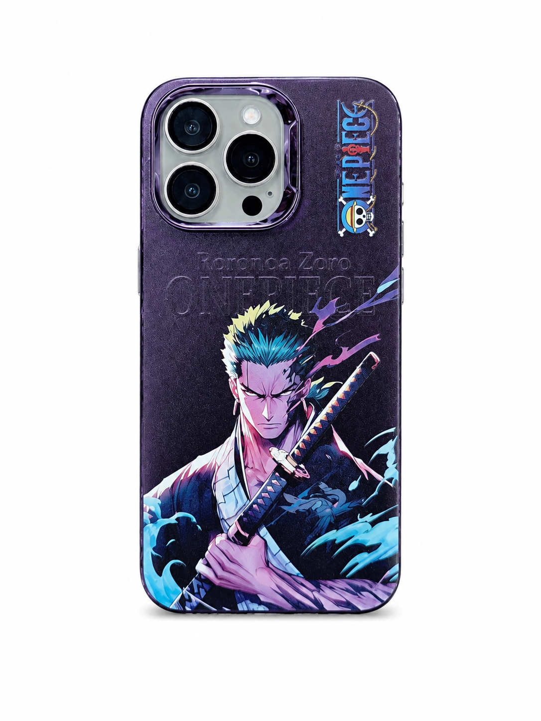 iPhone 15 Pro Max Zoro Purple Anime Case