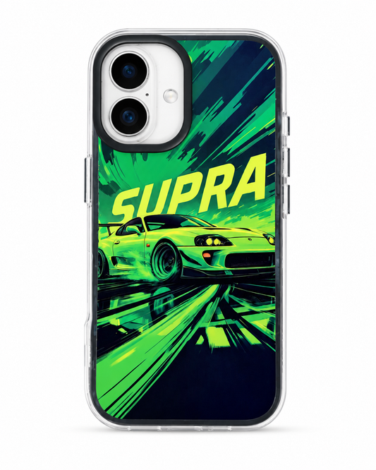 Supra Inspired Neon Racing Clear Case for iPhone –  Sports Car Shockproof Cover