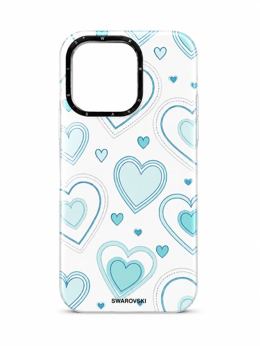 Blue Heart Aesthetic Case for iPhone 16 Pro