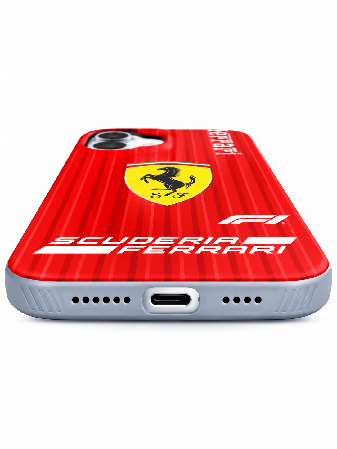 Ferrari Inspired Racing Case for iPhone – Red Glossy Protective Cover with Shockproof Bumper