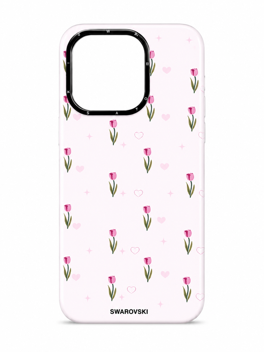 Pink Tulip Floral Case for iPhone 16 Pro