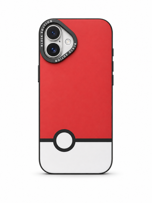 Poke Ball Design Black Edition Case for iPhone 16