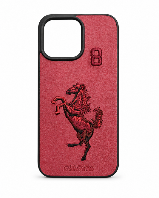 Polo Horse Leather Texture Case for iPhone 15 Pro Max – Embossed Protective Back Cover