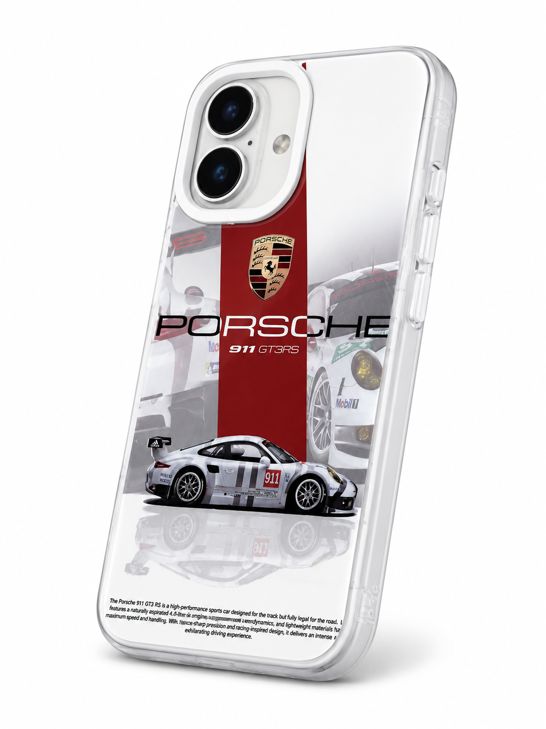 Porsche Inspired 911 GT3 RS Clear Case for iPhone – Racing Design Shockproof Cover
