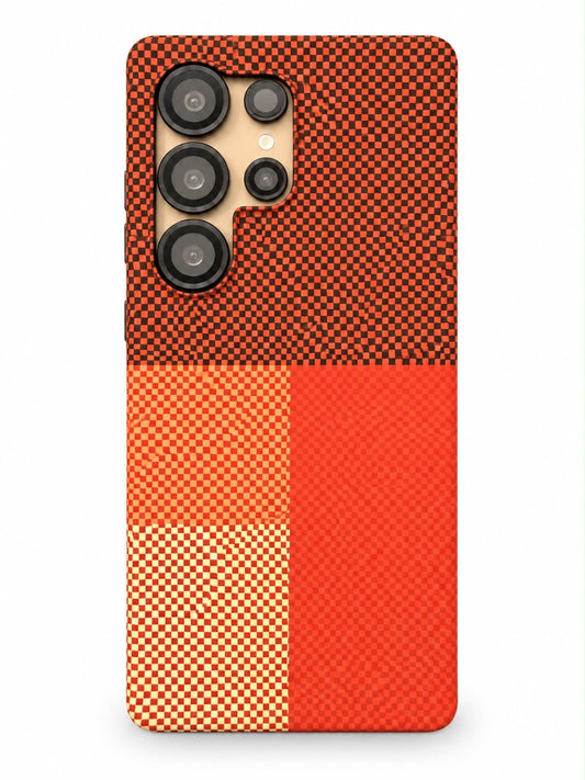 Samsung S25 Ultra Orange Grid Weave Case
