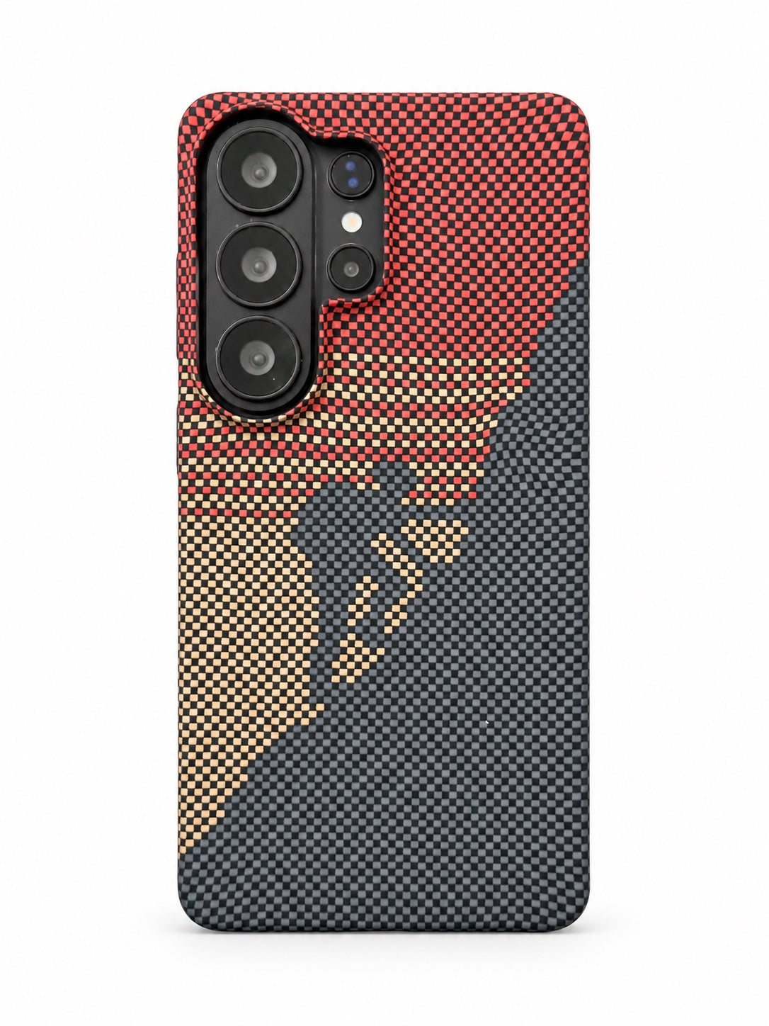 Samsung S26 Ultra red gold graphic carbon fiber phone case