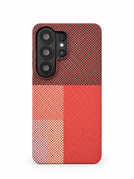 Samsung S26 Ultra red grid carbon fiber phone case